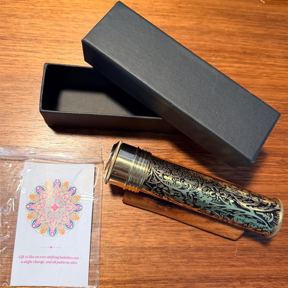 NIB Handmade Roorkee Institute Etched Brass Kaleidoscope - Picture 4 of 10